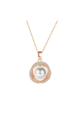 Air Jewellery gold Luxurious Pearl With Diamond Necklace In Rose Gold 28379AC167AED9GS_1