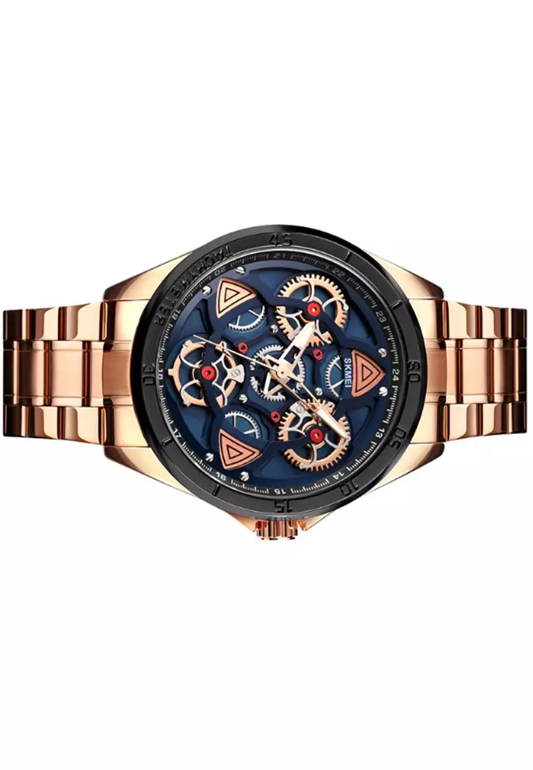 Jam Tangan Analog Pria Waterproof Strap Tali Material Stainless Steel MB78 ORIGINAL