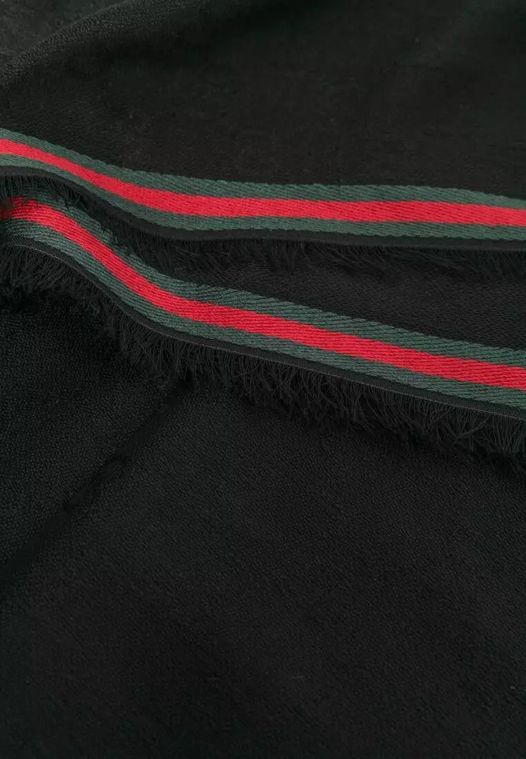 Gg Silk Cotton Stole Scarf