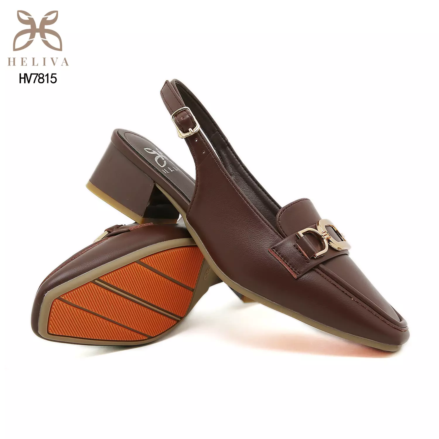 Heliva Enel Modern Loafer-Inspired Heels with Slingback Design & Iconic Bit Ornament HV7815