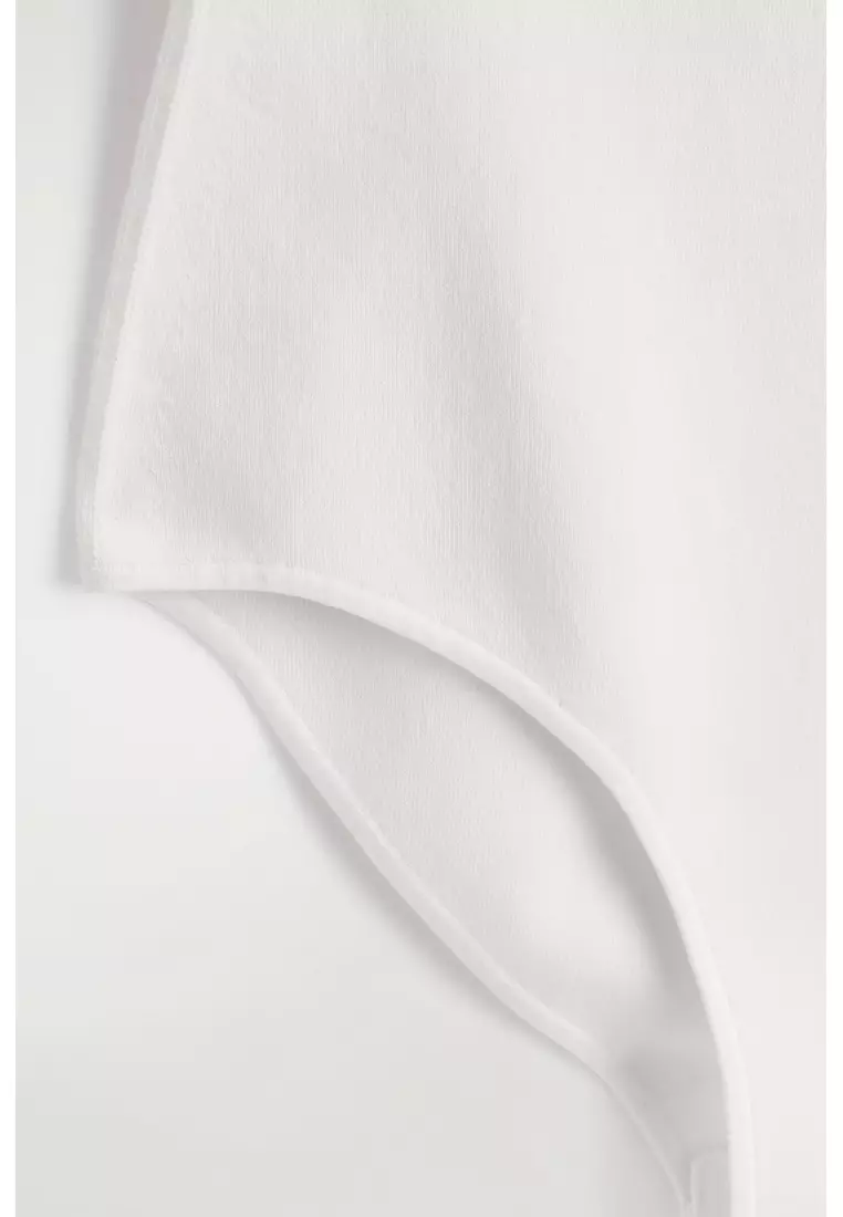 STRAPLESS RIBBED SILK BODYSUIT