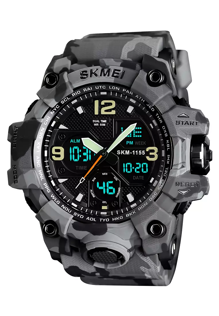 Skmei - Jam Tangan Pria - Grey - Resin Strap - 1155-C