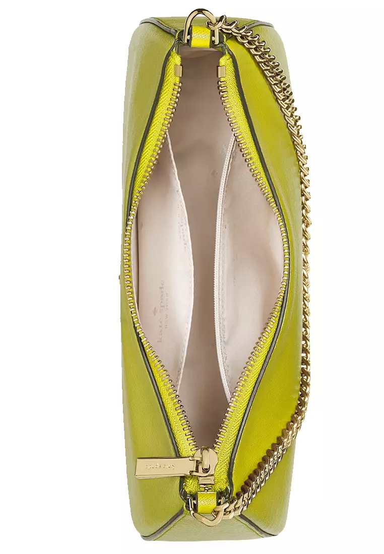 Madison Saffiano Leather Convertible Crossbody Bag in Lime Slice KC439
