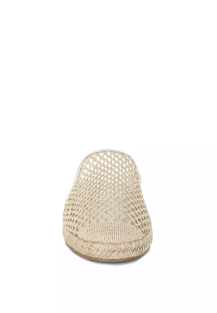 Sepatu Espadrilles Rafia Warna Beige