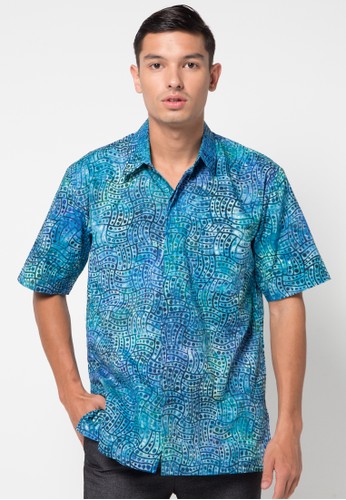 Blue Dotwaved Shirt