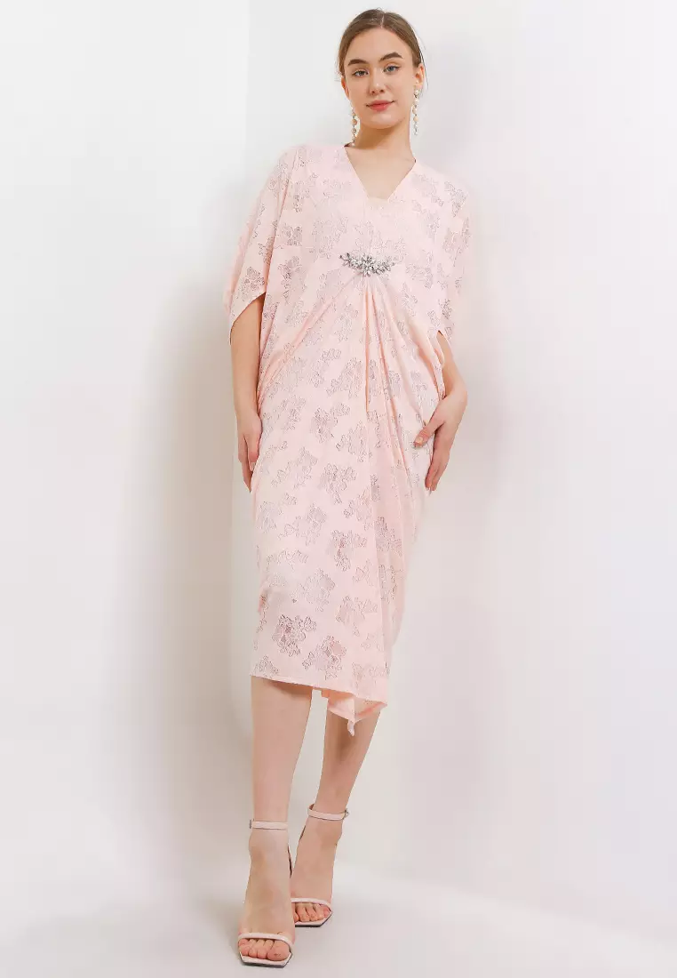 Lace Penguin Kaftan With Crystal Detail