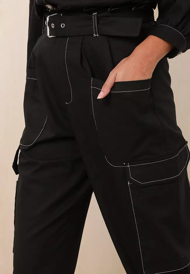 SHEIN Men 30% LINEN Drawstring Waist Tapered Pants