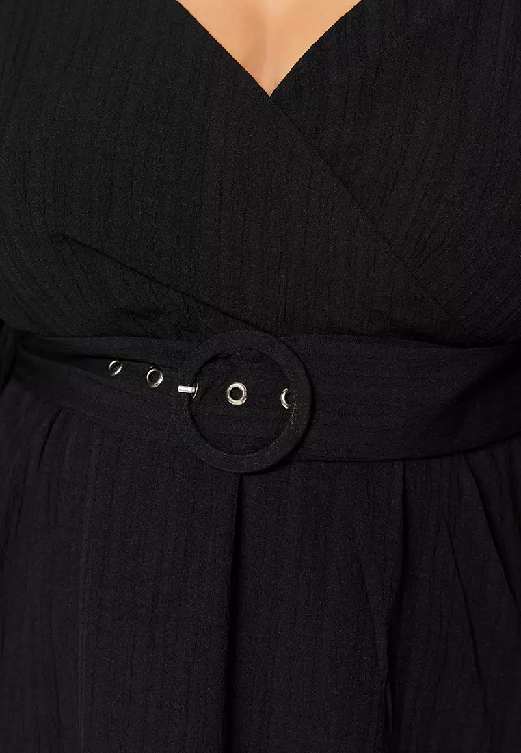 Plus Size Crossover Front Dress