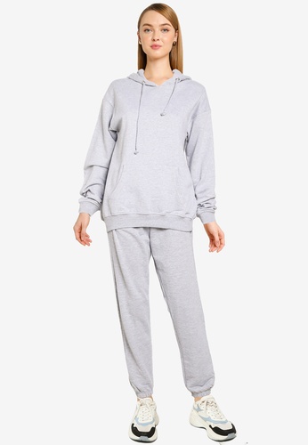MISSGUIDED grey Co Ord Hoodie And Jogger Set F3696AA57F3A6EGS_1