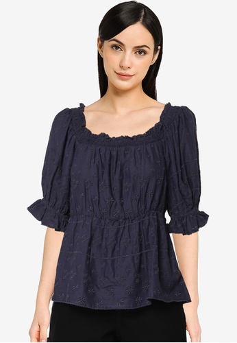 Old Navy blue Square Neck Babydoll Crafted Top 5C551AA22E8464GS_1