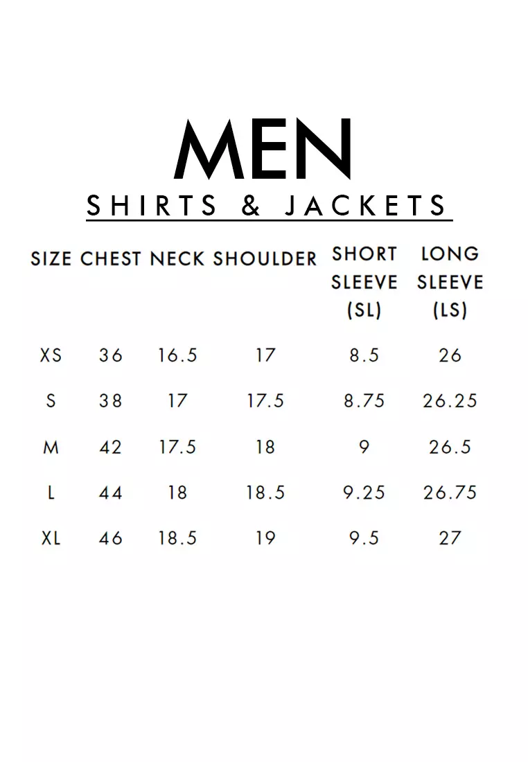 Guess men's jacket sales size chart