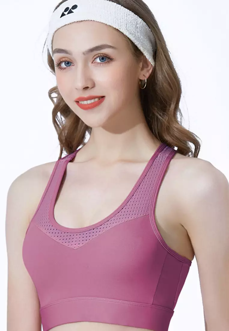Buy LYCKA BMY3018 European Style Lady Shockproof Sport Bra Pink