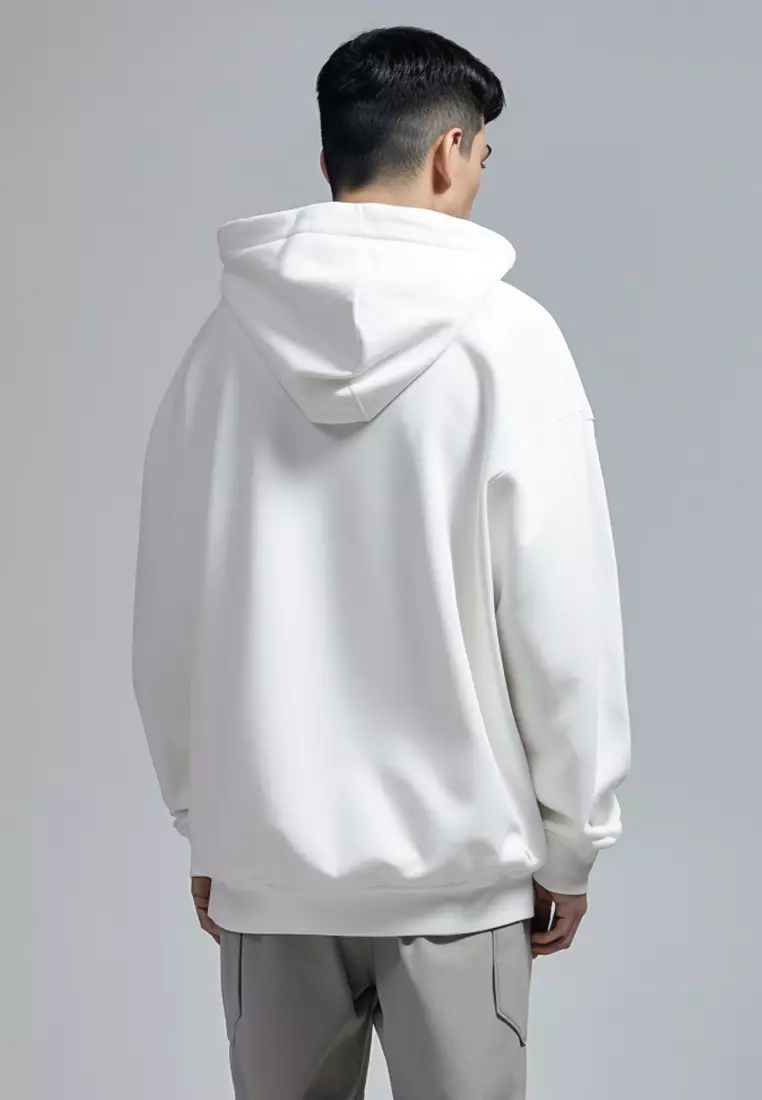 MTG03 Hoodies Premium ScubaLux Anti Kusut Waterproof "Evo Katakana" Putih