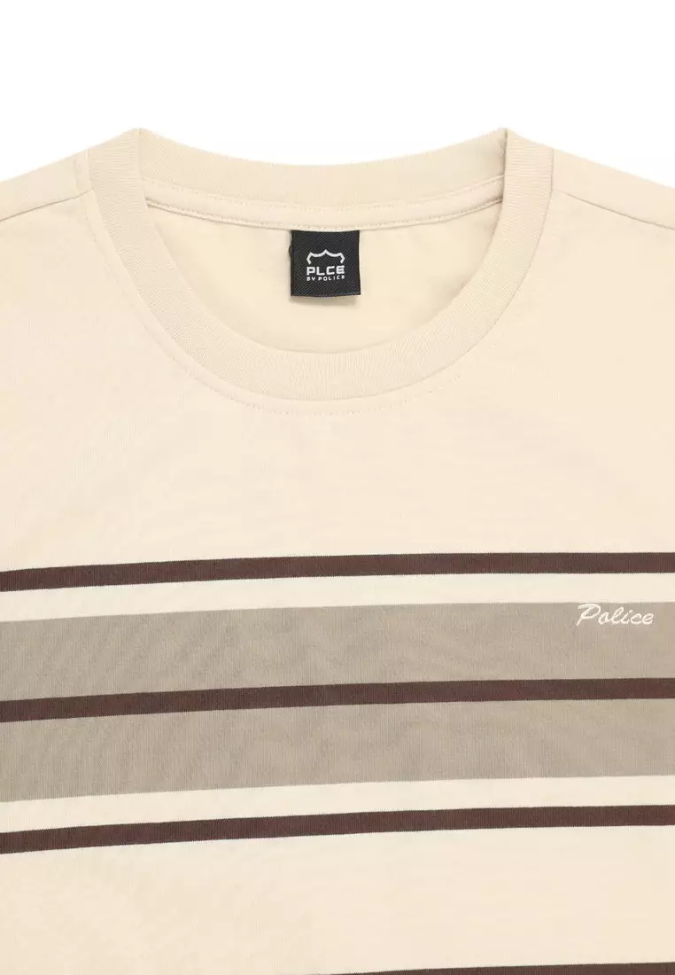 POLICE T-Shirt Salur Bordir Cotton Premium Tebal Pria 53001