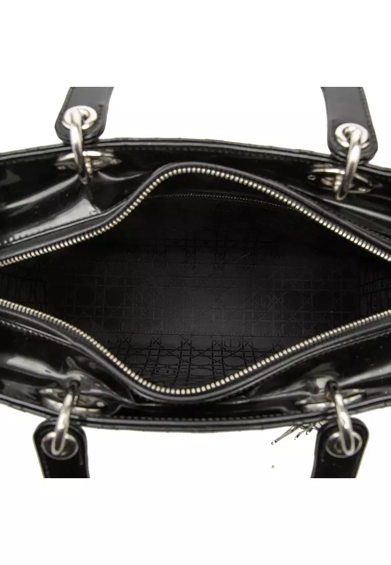 Pre-Loved Dior Large Patent Cannage Lady Dior