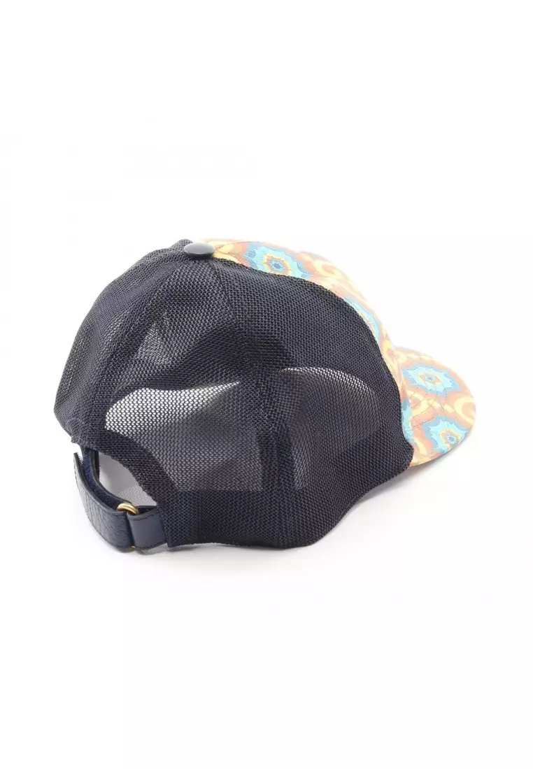 Pre-Loved Gucci GG Kaleidoscope 100th Anniversary mesh baseball cap PVC Navy multicolor