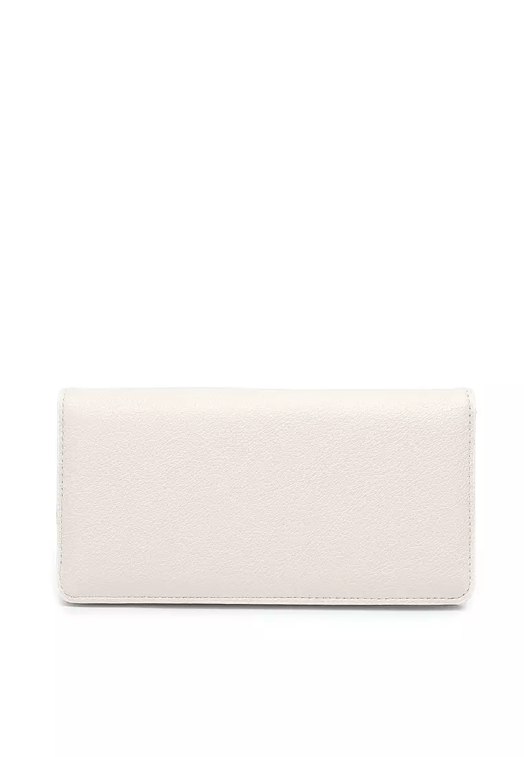 2 In 1 Long Purser with Coin Purse - White