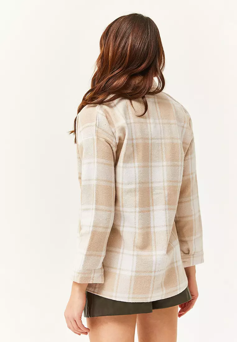 Single Pocket Thick Plaid Lumberjack Shirt