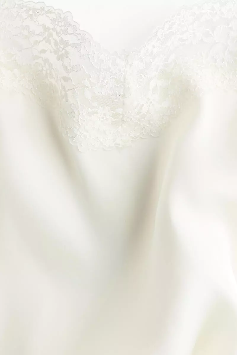 Lace-trimmed satin nightslip