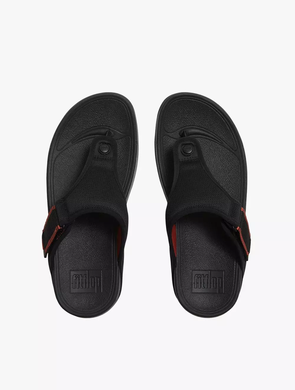 Fitflop Trakk Mens Adj. W/Resistant Mesh Toe-Post Men's Sandals - Black/Terracotta