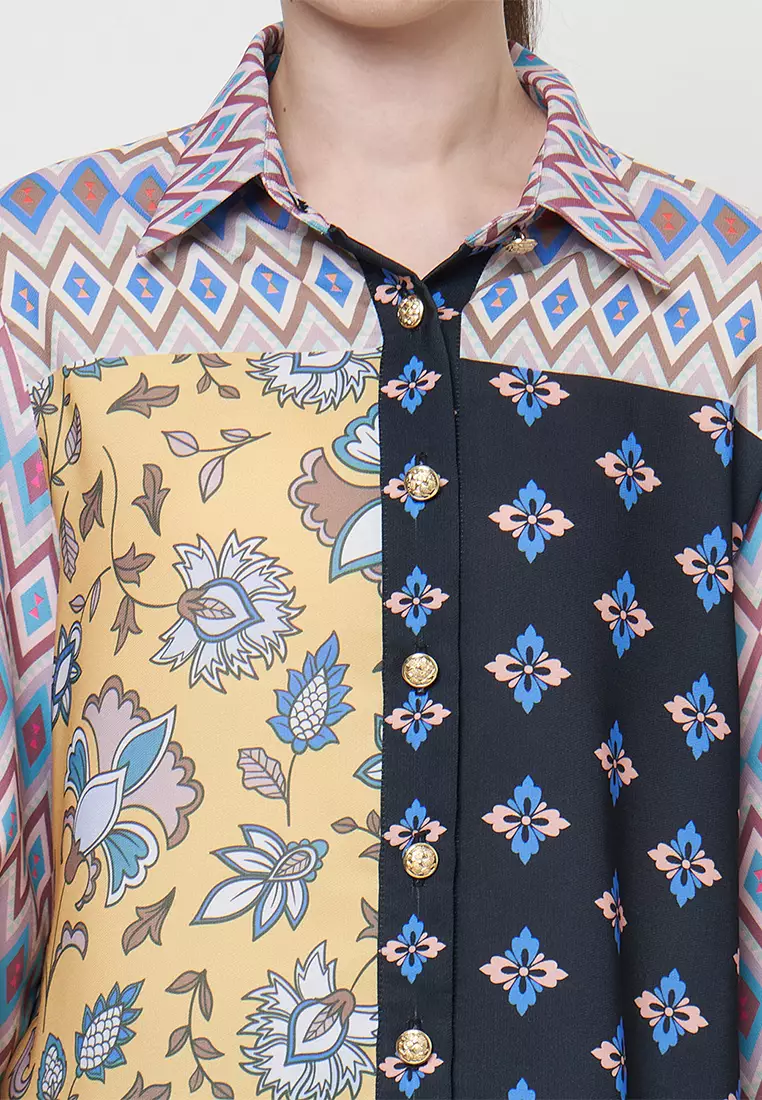 Kamilaa by Itang Yunasz Kemeja Eudora Yellow