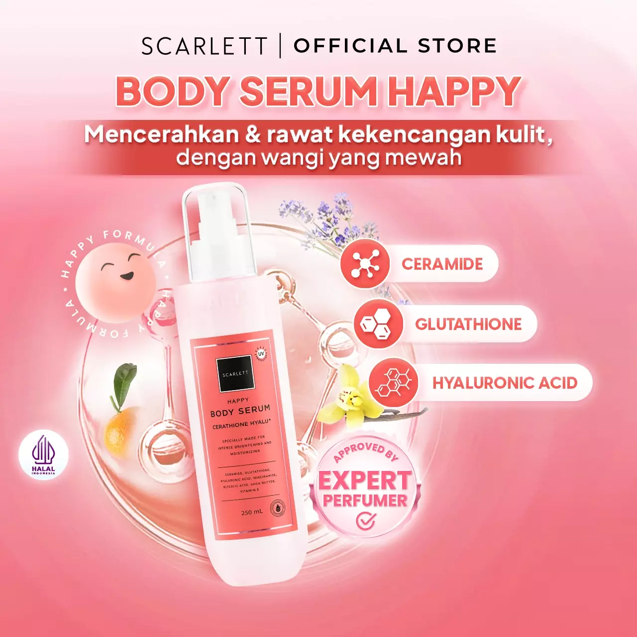 Scarlett Whitening Body Serum + Body Cream Happy