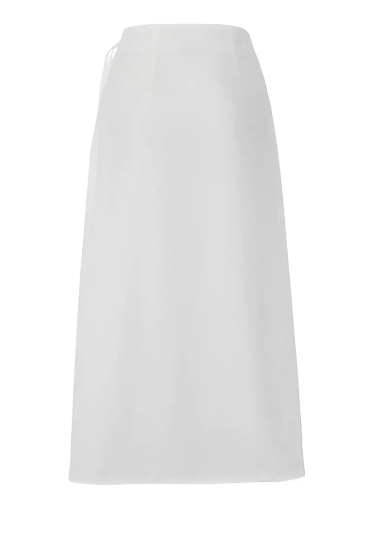 White Pleated Detailed Unlined Woven Skirt Tctaw25Ee00007