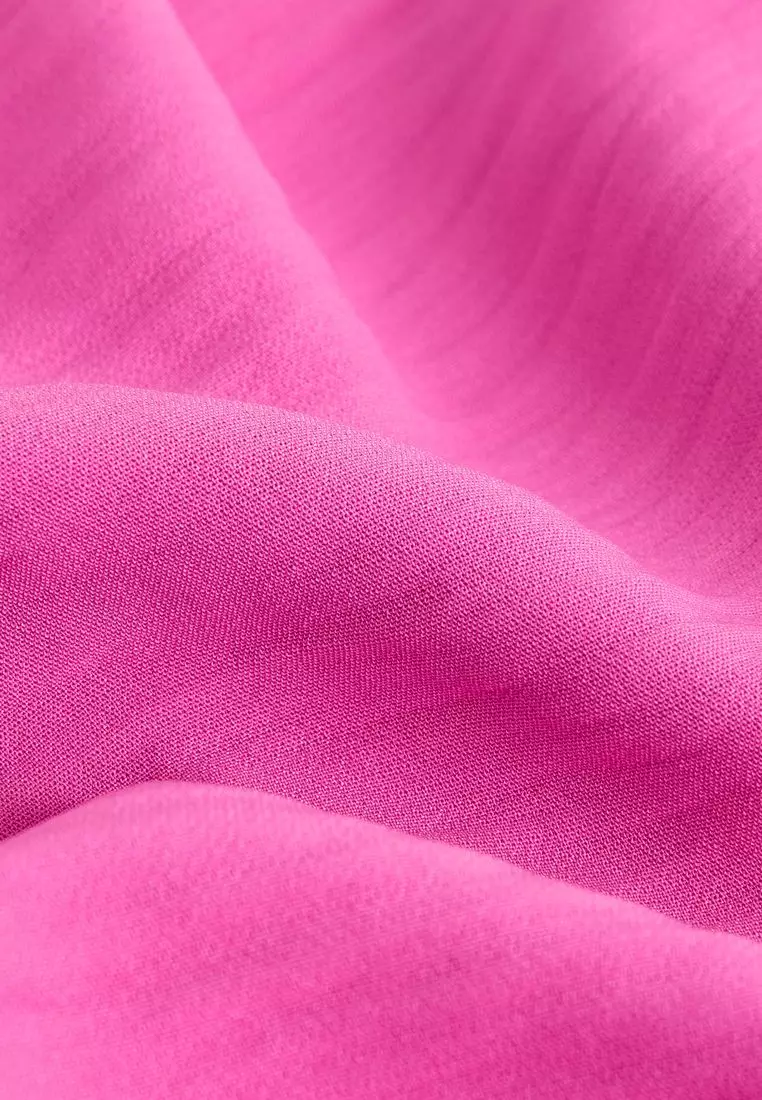 Barrel Leg Crepe Trousers