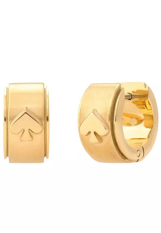 Spot The Spade Metal Huggies Earrings - Gold KH267