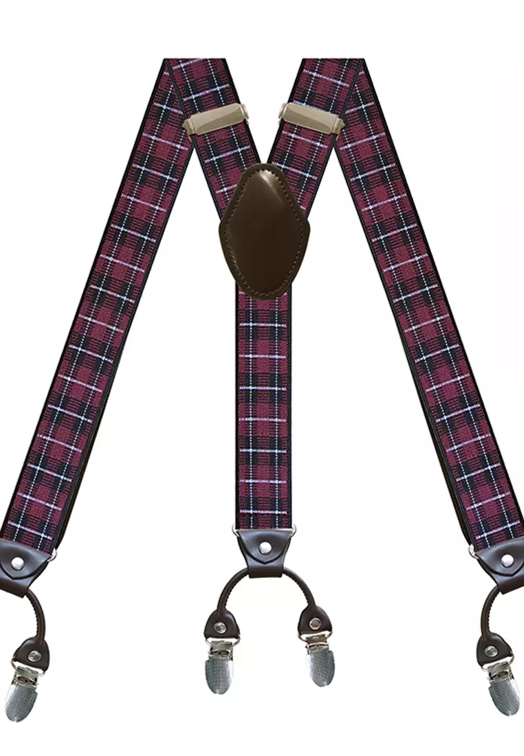 Men's Adjustable Elastic 6 Clips Suspenders