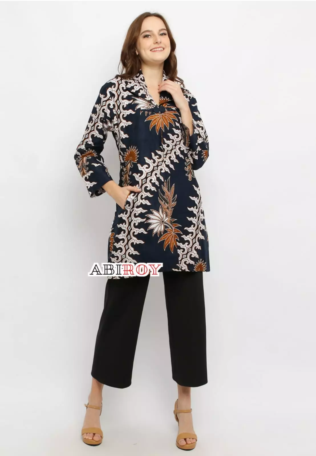 Tunik Batik SalyaNavy Premium