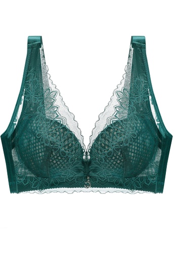 ZITIQUE green Sexy Lace Seamless Non-Steel Ring Breathable Bra-Green 9D81DUSAF8FCC8GS_1