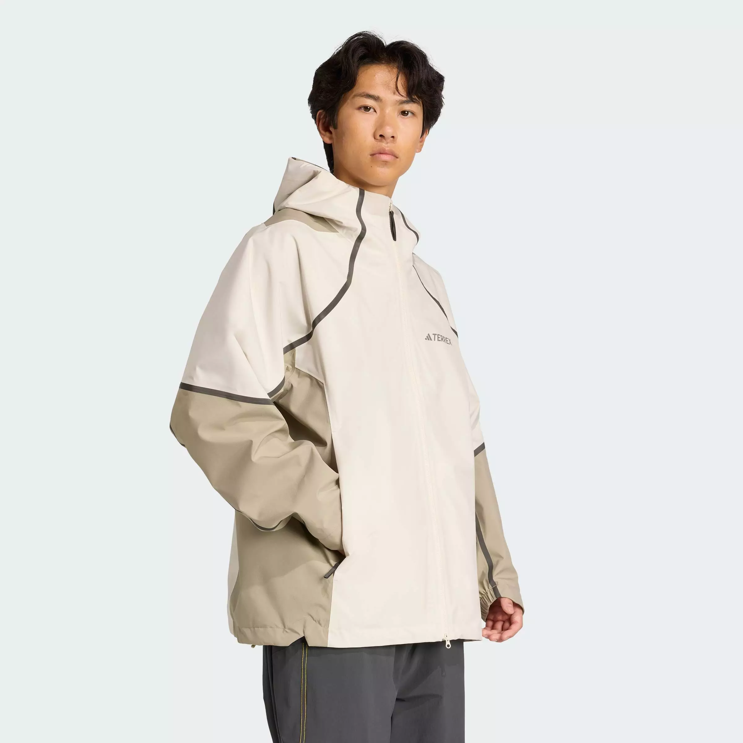 Hiking Nat Geo CLIMAPROOF Rain Jacket Men Beige KC2342