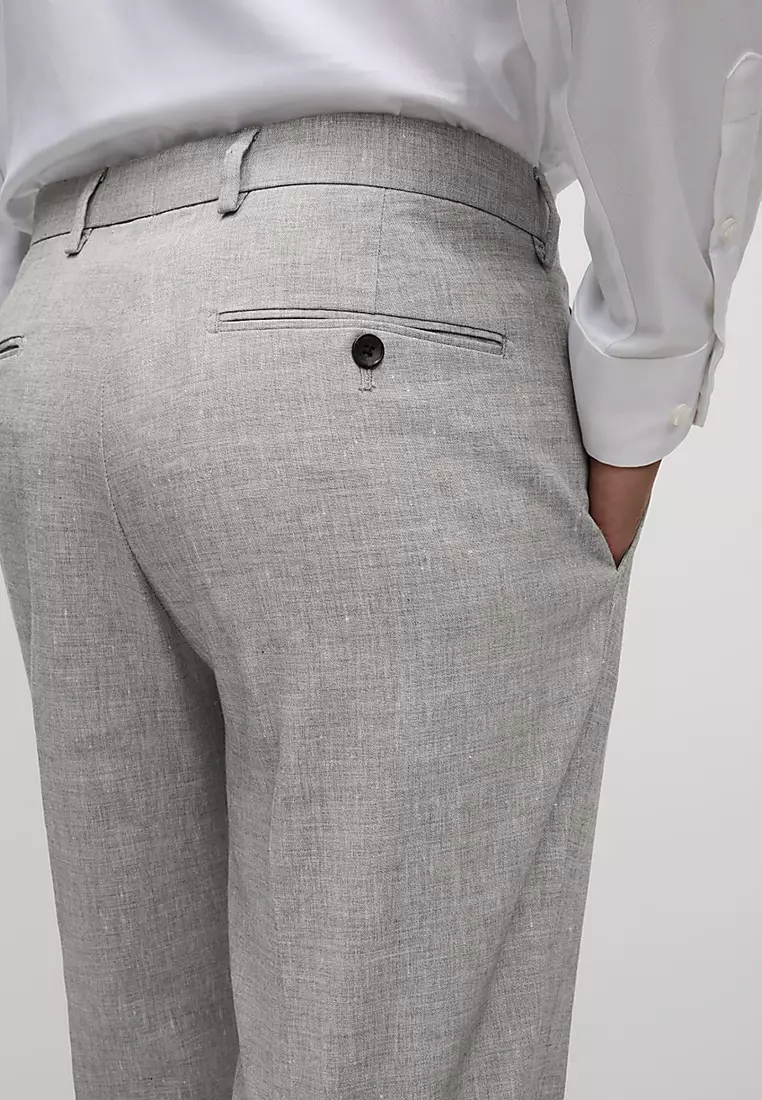 Tailored Fit Italian Linen Miracle Suit Trousers