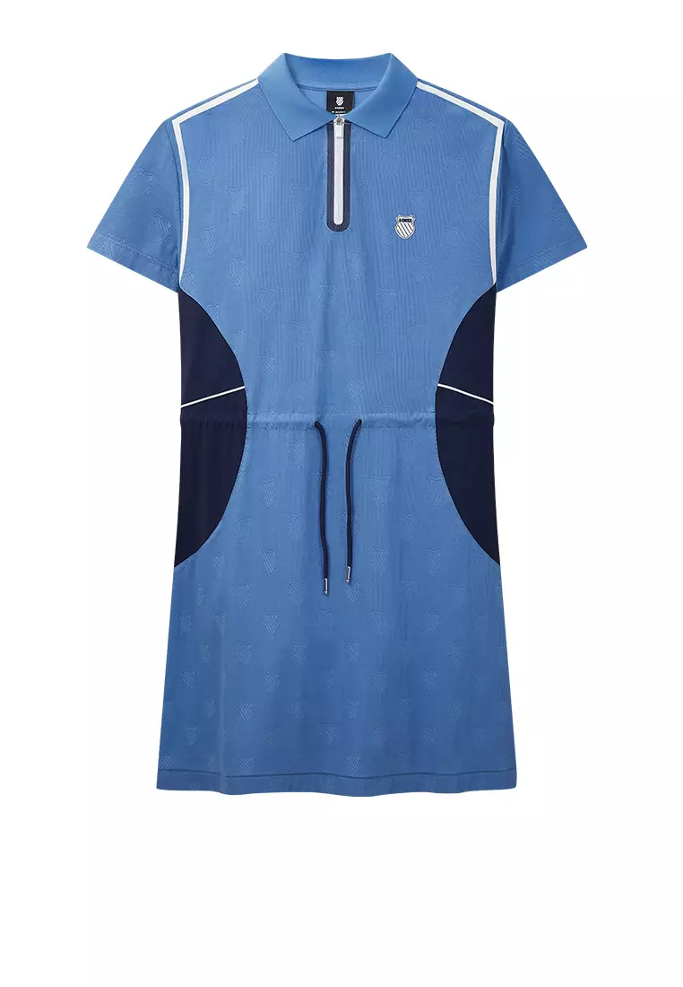 女裝滿印 K-SWISS LOGO 拼色POLO連身裙