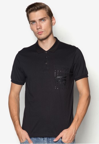 Polo With Embossed Pocket Print