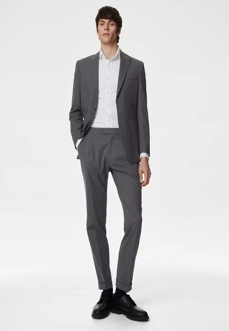 M&S COLLECTION Slim Fit Easy Iron Jersey Shirt