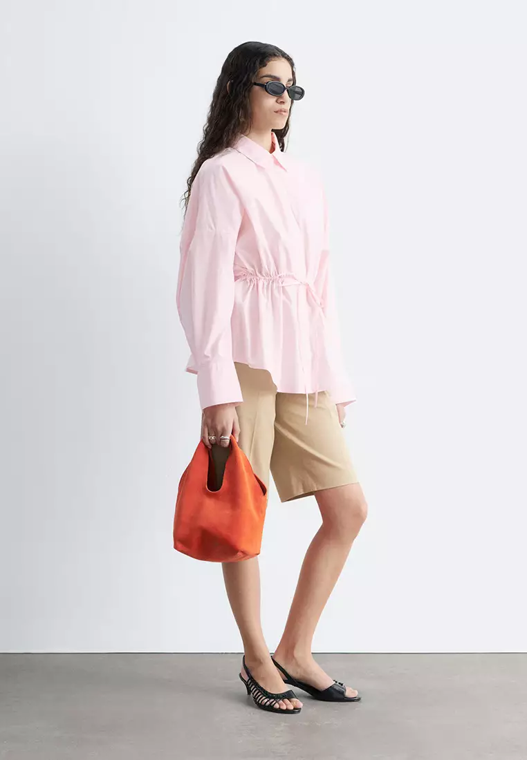 Cotton Poplin Drawstring Shirt
