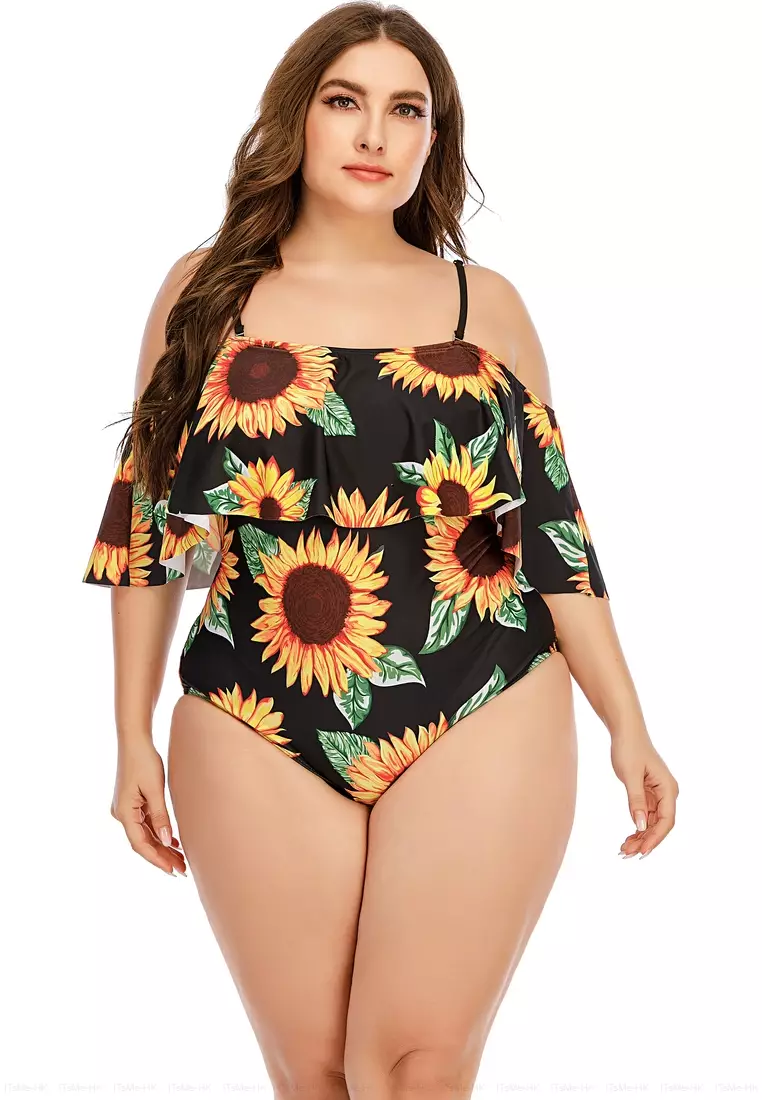 Plus size 2024 sunflower bathing suit