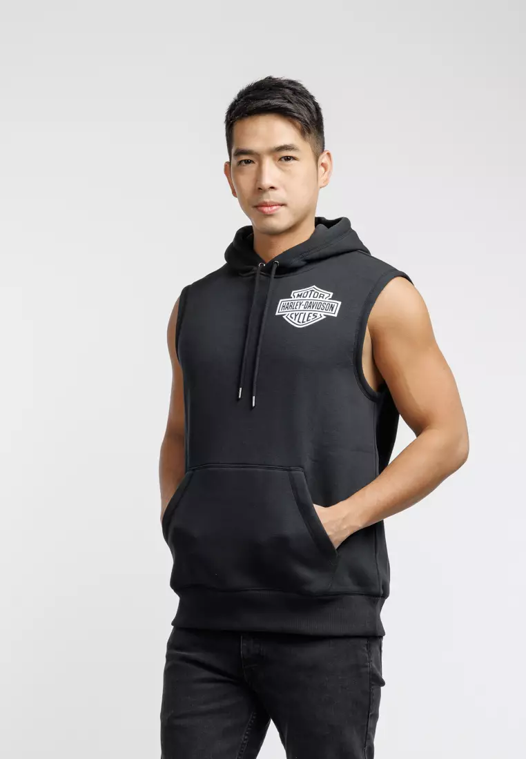 Harley davidson sleeveless best sale hoodie
