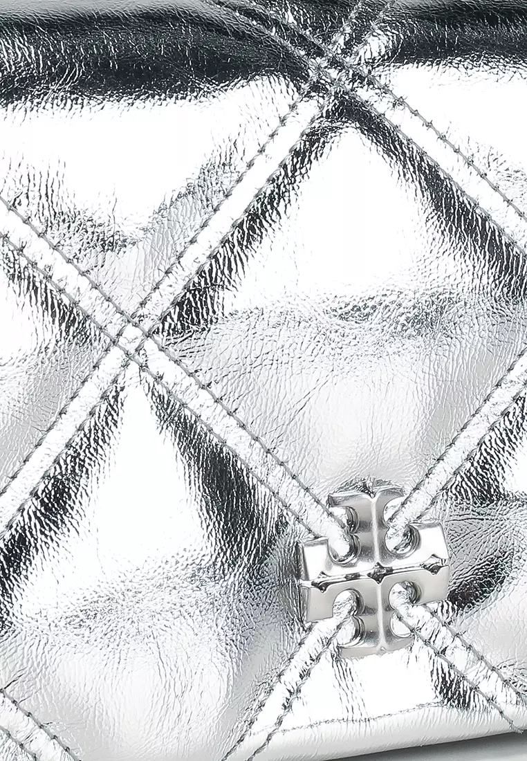 Kira Diamond Quilt Metallic Chain Wallet (tr)