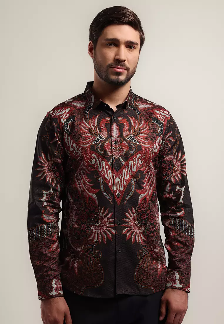 MOC Kemeja Batik Lengan Panjang Pria APHI-BLACK