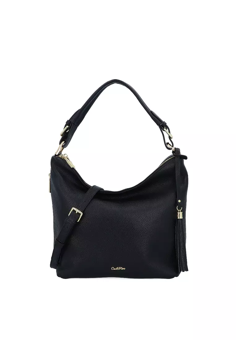 CR Robin Hobo Leather Bag - Black