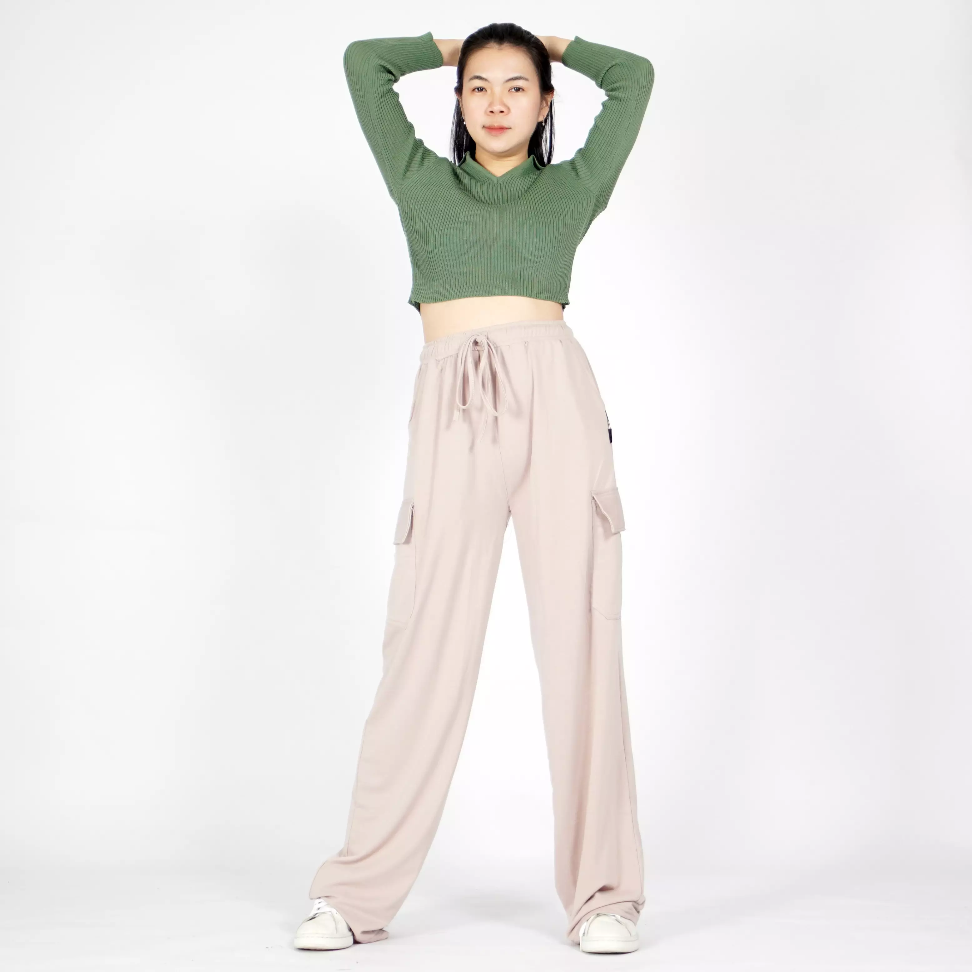  YOONA Celana Kargo Wanita Gaya Korea Cargo Pants Korean Style - COKSU