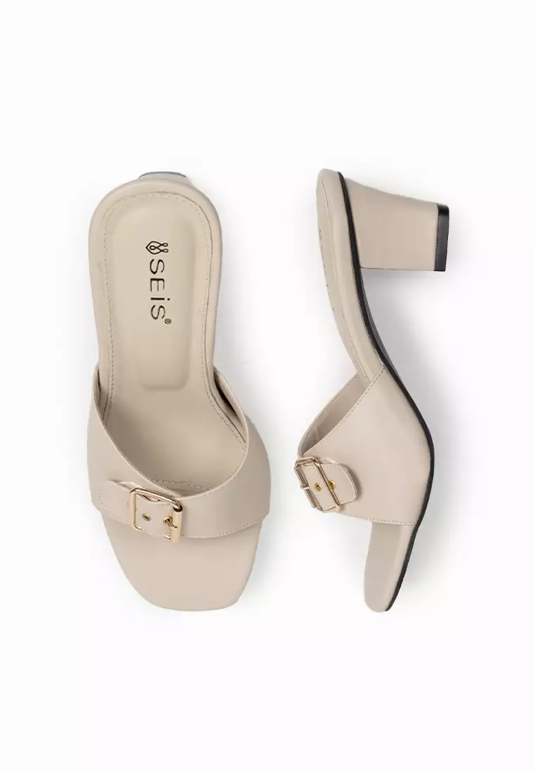 SEIS Iris Sandal Heels Wanita Hak 5 cm - CREAM