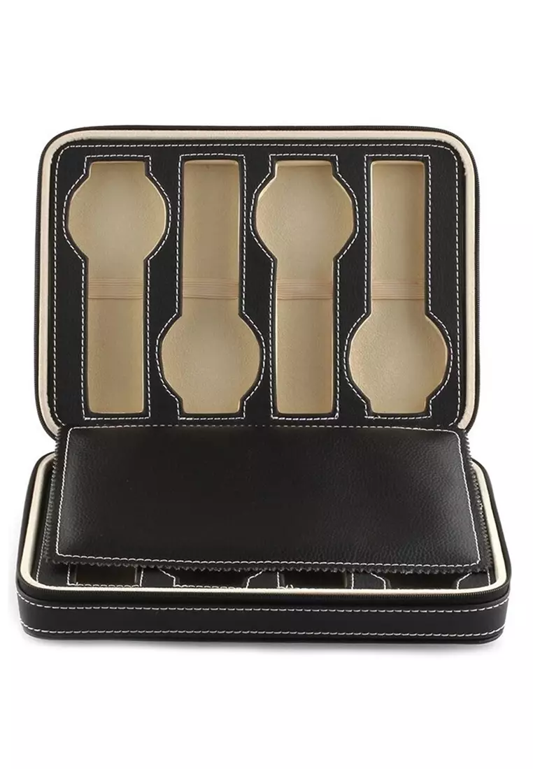 Kotak Jam Tangan Display Box Bahan Kulit 8 Grid Luxury Design