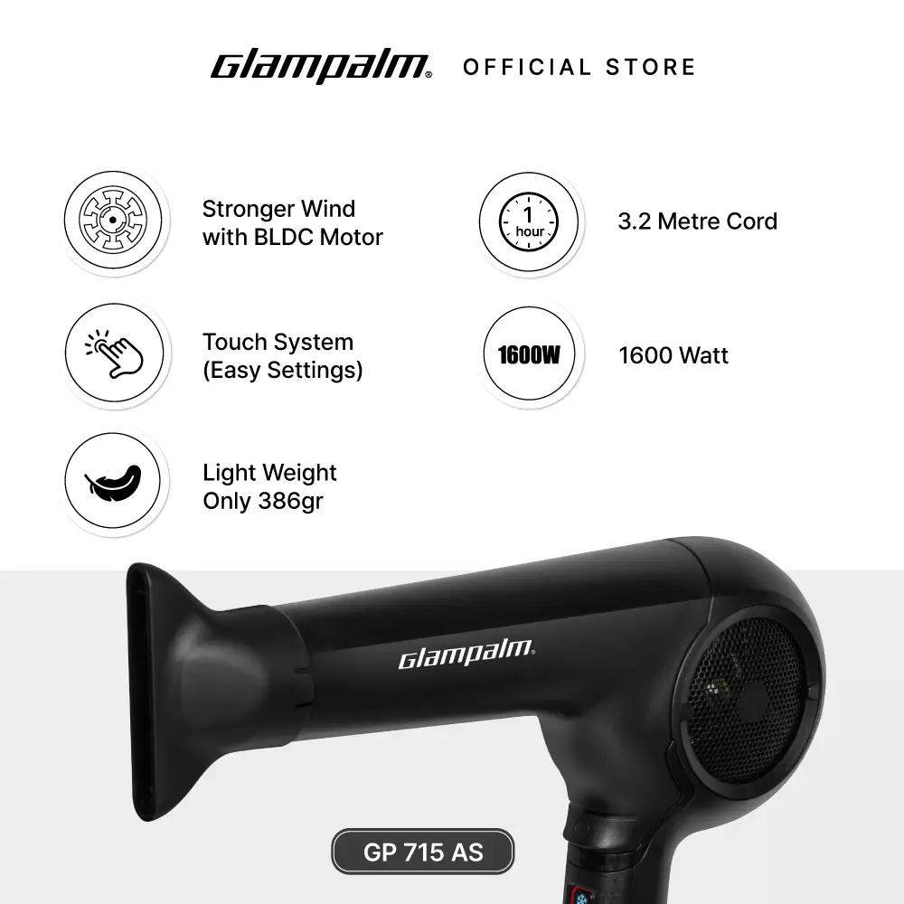 Paket Glampalm Catokan GP106BL - Hair Dryer GP715A