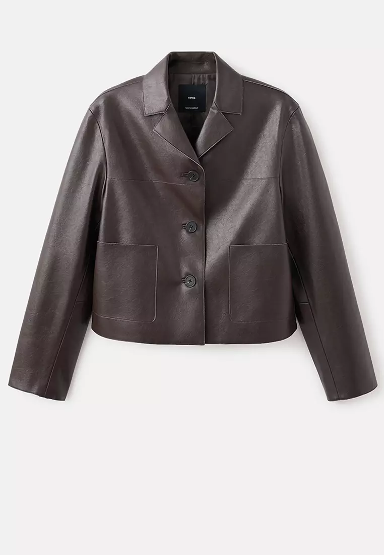 Faux-Leather Jacket With Pockets