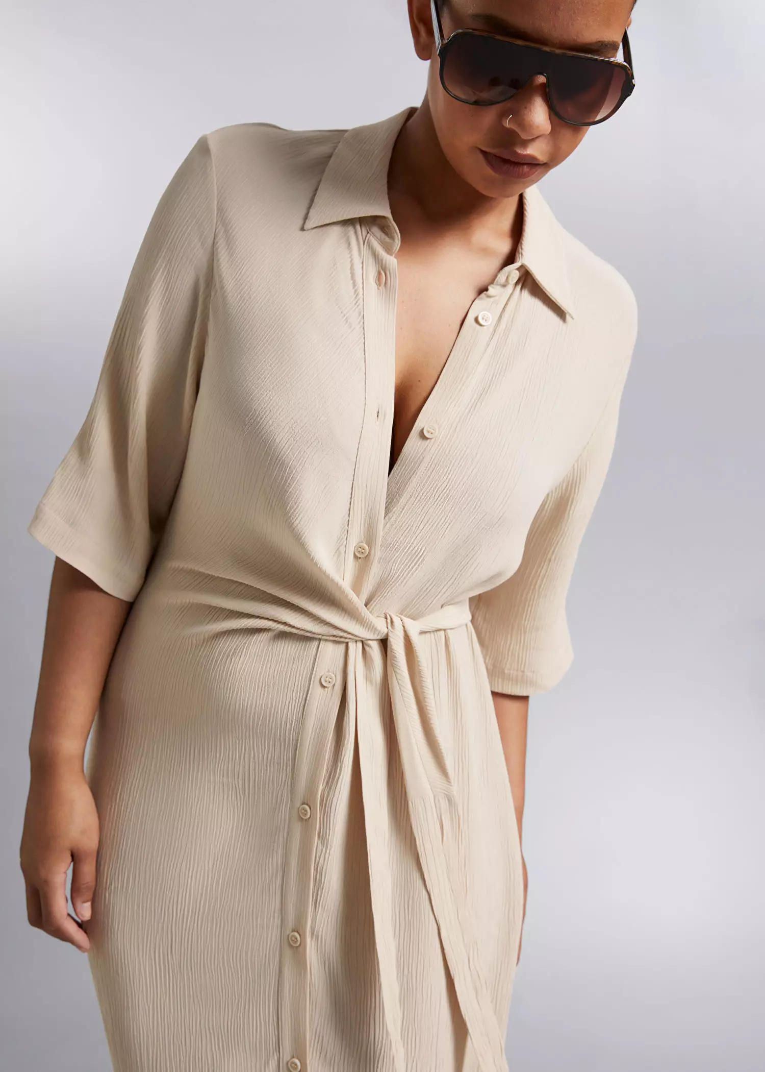 Knot detail shirt dress sale