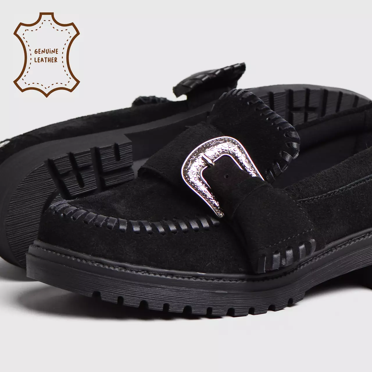 Tyla Loafer Genuine Suede Black